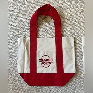 Red Trader Joe's Mini Canvas Tote Bag